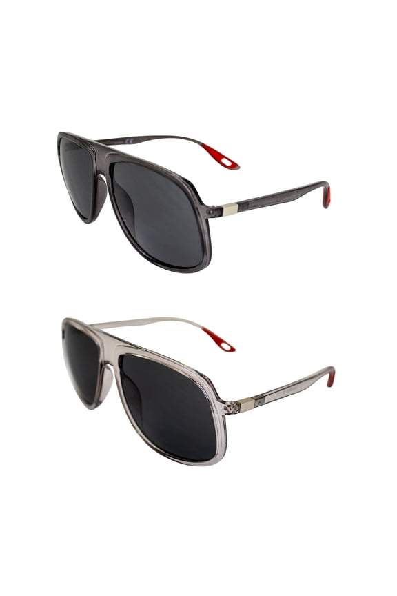 Shore Sports Fashion Retro Sunglasses for Men or Women 2 Pair Gunmetal & Silver Frames w/ Silver Metal Accents & Smoke Lenses