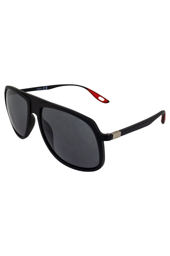 Shore Sports Fashion Retro Sunglasses for Men or Women Black Frame w/ Silver Metal Accents & Smoke Lenses