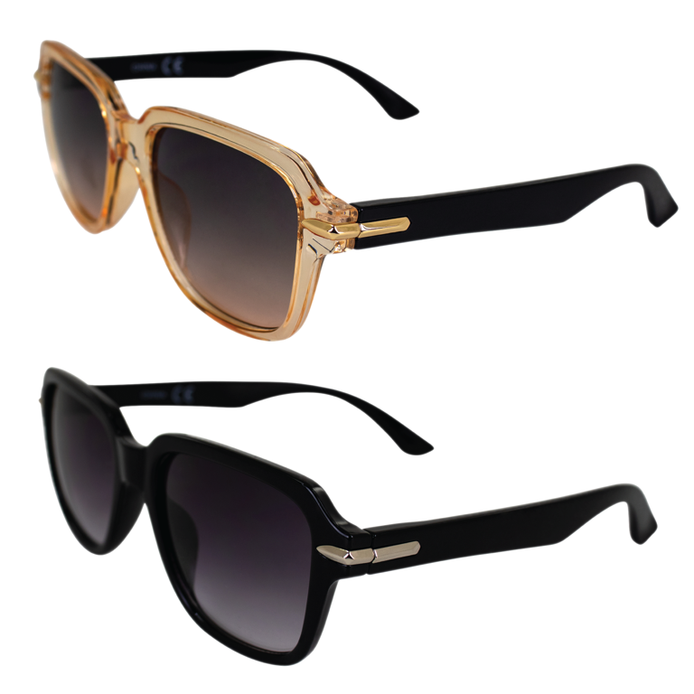 2 pairs of Stylish Black and Brown Sunglasses Amazon.com: AlterImage Allure Fashion Retro Sunglasses for  main image 2
