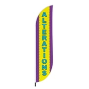 Alterations Feather Flag11.5Feetx2.5Feet By Dreamcontroller | Outdoor Business Advertising Tall Flag | Weather-Resistant Knitted Swooper Flag | Made In Usa | Hd Print Flag Only