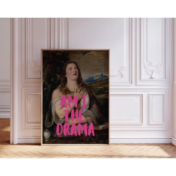 Altered Antique Baroque Maximalist Eclectic Moody Gallery Wall Art, Unframed Canvas 12x16in