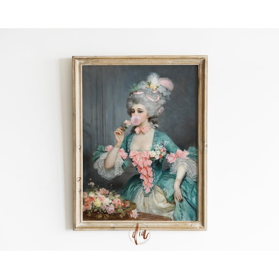 Altered Art Gallery Pink Bubblegum Renaissance Aesthetic Girly Wall Art Unframed Paper Print