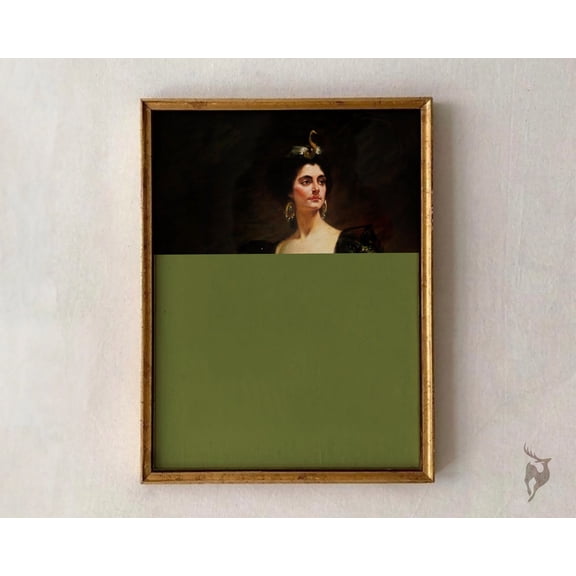 Altered Art Portrait Baroque Rococo Decor Wall Art Unframed Paper Print