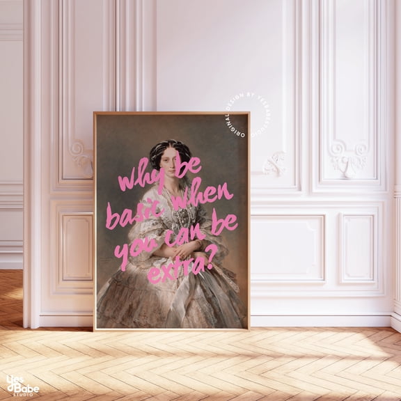 Altered Art Print, Maximalist Wall Art, Coquette Room Decor, Altered Portrait, Quirky Wall Art, Self Love Prints, Light Pink Wall Art, Cute Poster, Poster Only