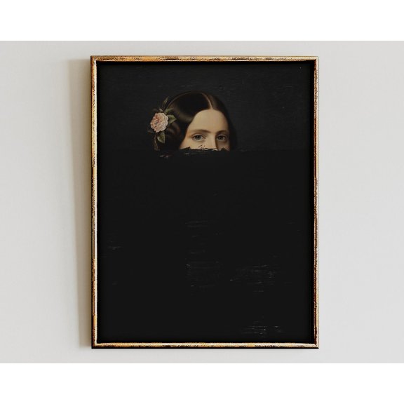Altered Portrait Woman With Flower Quirky Home Decor