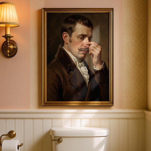 Altered Poster, Bathroom Wall Decor, Unframed Paper Poster 8x10in
