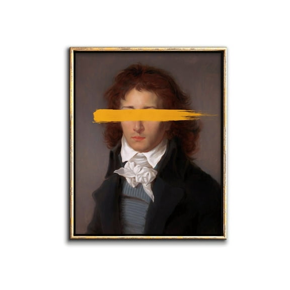 Altered Vintage Portrait Art, Eclectic Vintage Of A Man Artwork Wall Art, Modern Wall Decor, 24x36 UNFRAMED