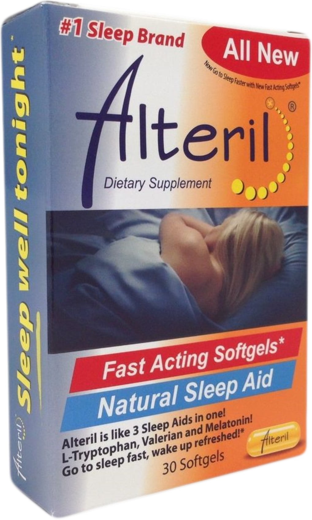 Alteril Natural Sleep Aid Liquid Softgels, 30 ea (Pack of 4)