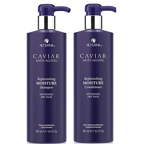 Alterna CAVIAR Anti-Aging Replenishing Moisture Shampoo and Conditioner Set, 16.5-Ounce