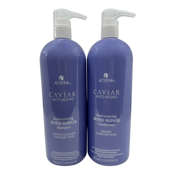 Alterna Caviar Anti Aging Restructuring Bond Repair Damaged Hair Shampoo & Conditioner 33 oz