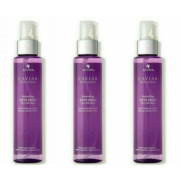 Alterna Caviar Anti-Aging Smoothing Anti-Frizz Dry Oil Mist Lightweight Shine- 3 Pack