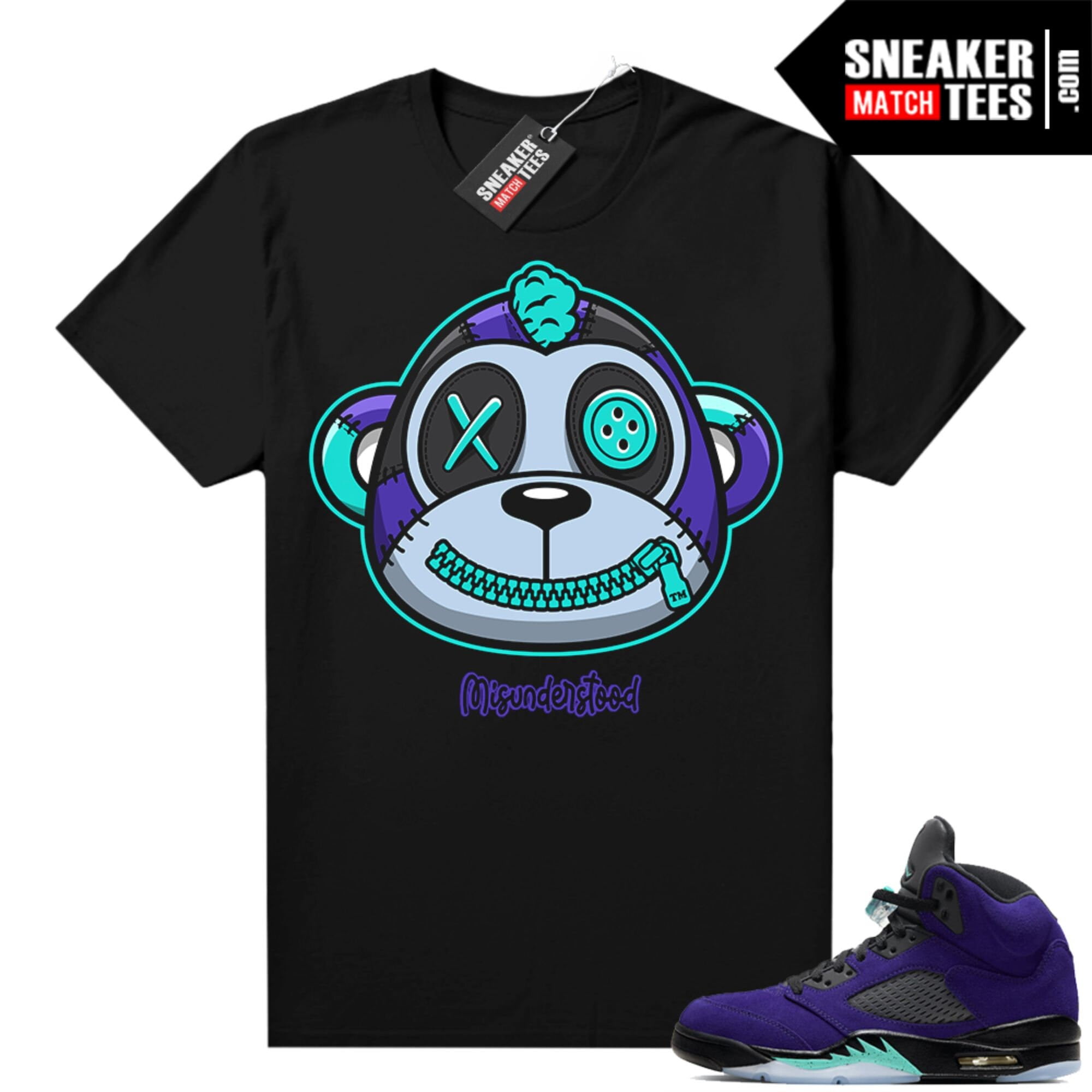 Alternate Grape 5s Sneaker Match Tees Black 