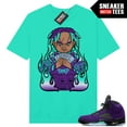 Alternate Grape 5s shirts to match Sneaker Match Tees Aqua Green "Trap