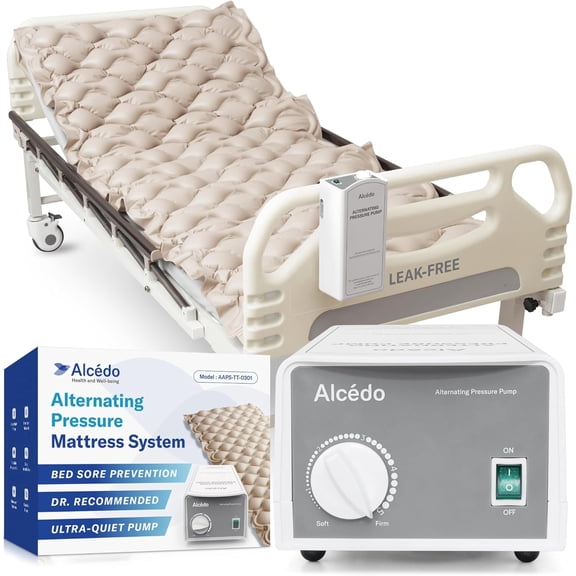 Alternating Air Pressure Mattress Pad for Bed Sore and Ulcer Prevention, Hospital & Home Use Medical Mattress Topper for Bedridden Patient, Adjustable Ultra Quiet Pump and Waterproof Cushion