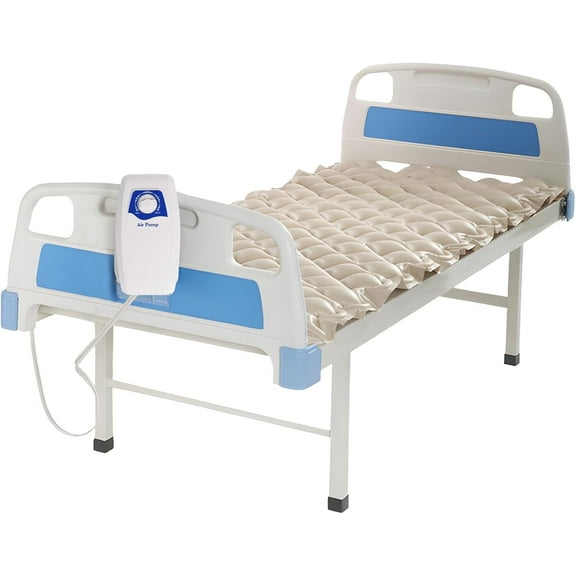 Alternating Air Pressure Mattress Pad: Mattress Topper for Bed Sore Prevention - with Waterproof, Heat Resistant Ulcer Cushion Pad & Whisper Quiet Pump - Home & Hospital Use