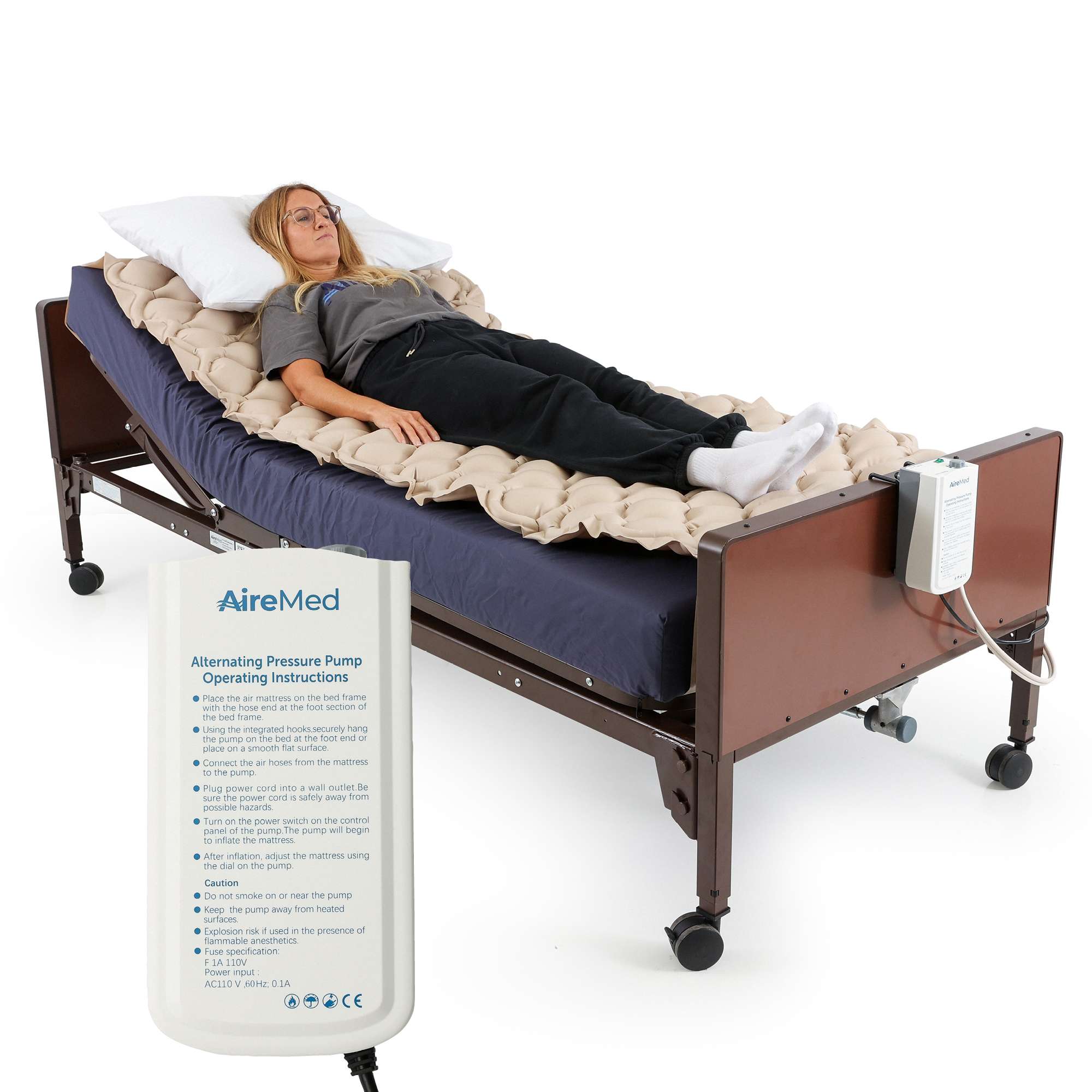 Alternating Air Pressure Mattress Pad with Ultra Quiet Electric Pump