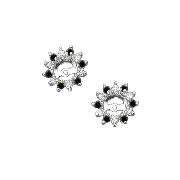 Alternating Black and White Diamond Earring Jackets in 14K White Gold (1/2 cttw)