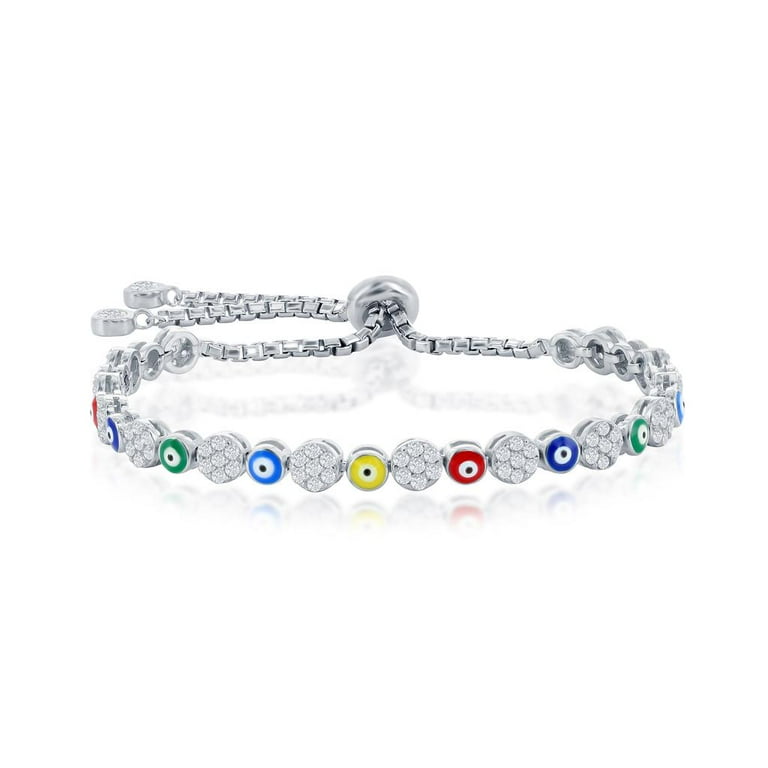 Sterling Silver CZ Adjustable Bolo Bracelet Sterling Silver CZ Adjustable Bolo Bracelet