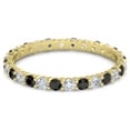 thumbnail image 1 of Alternating Two Stone Black Spinel With White CZ Stackable Eternity Ring For Women In 925 Sterling Silver, 1 of 4