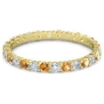 thumbnail image 1 of Alternating Two Stone Citrine With White CZ Stackable Eternity Ring For Women In 925 Sterling Silver, 1 of 5