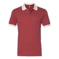 thumbnail image 1 of Alternative 1901 Men's Eco-Jersey Feeder Stripe Polo - Eco True Burgundy/ True Red - X-Large, 1 of 2