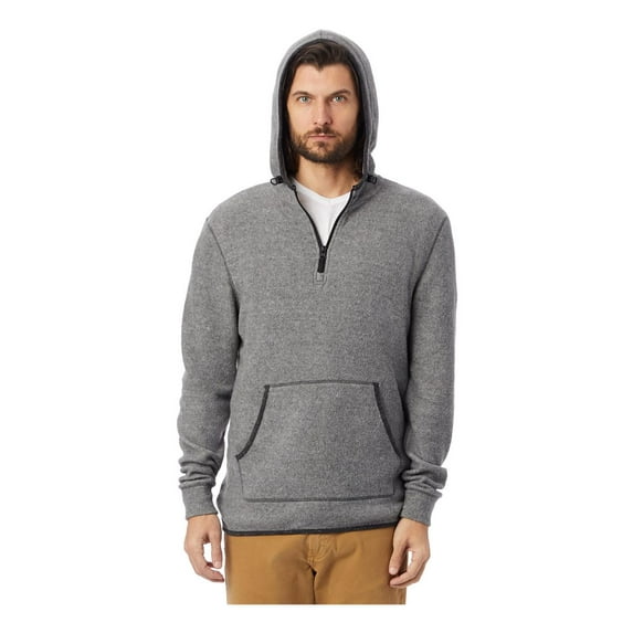 Alternative - Eco-Teddy Outdoor Quarter-Zip Hoodie - Color - Eco Grey/ Eco Black - Size - 2XL
