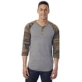 thumbnail image 1 of Alternative Apparel Henley AA1989 Men Eco-Jersey 3/4-Sleeve Raglan, 1 of 3