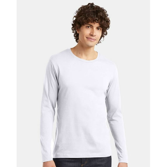 Alternative B00012004 Cotton Jersey Long Sleeve Go-To T-Shirt, White - Medium