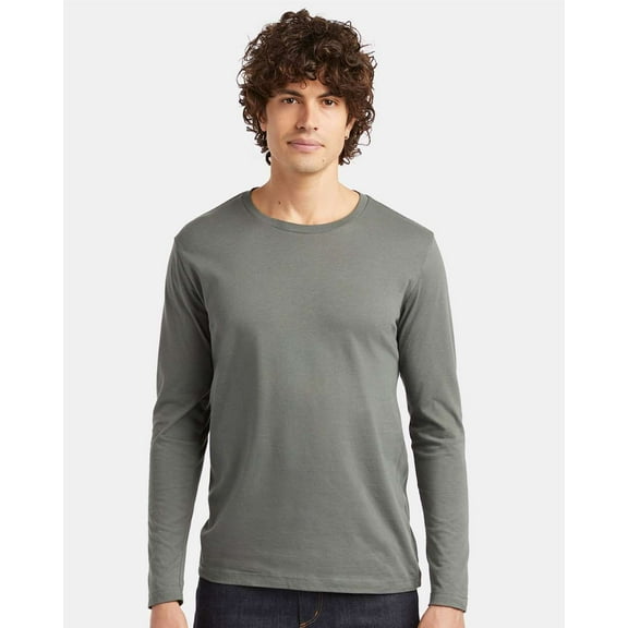 Alternative B00012093 Cotton Jersey Long Sleeve Go-To T-Shirt, Asphalt - Small