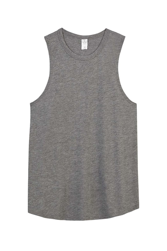B00512024 Women Slinky Jersey Muscle Tank Top, Ash Heather - Medium