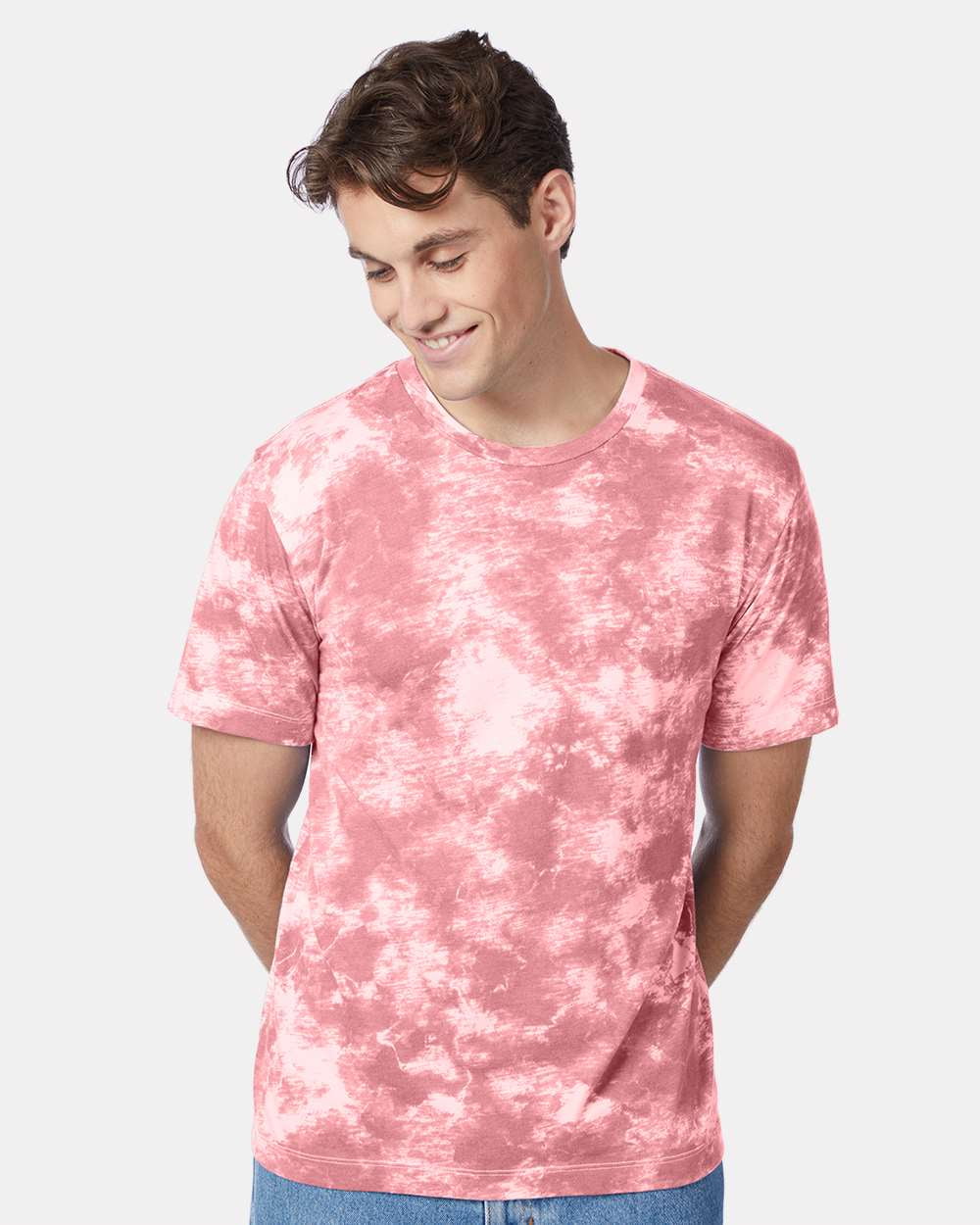 pink tie dye graphic tee
