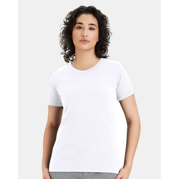 Alternative B04612002 Women Cotton Jersey Go-To T-Shirt, White - Extra Small