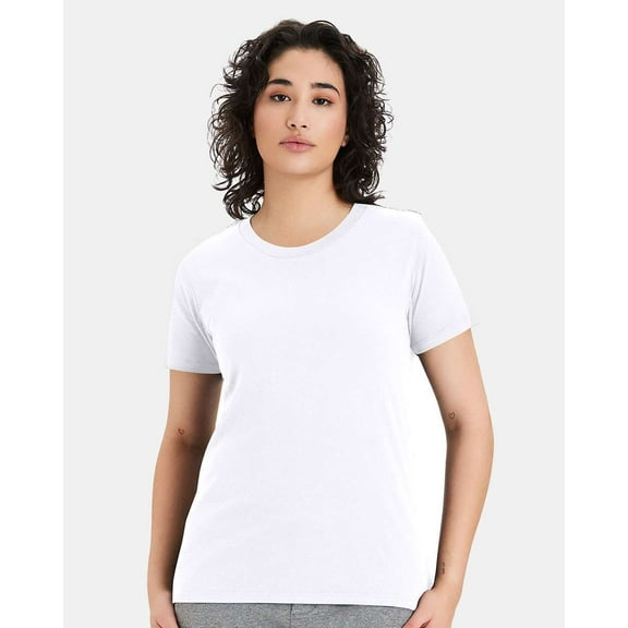 Alternative B04612004 Women Cotton Jersey Go-To T-Shirt, White - Medium