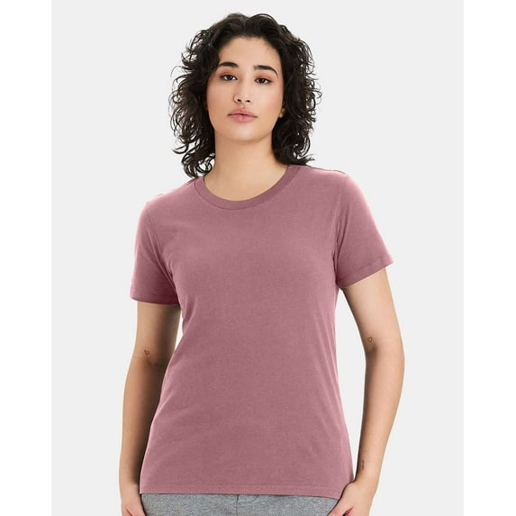 Alternative B04612315 Women Cotton Jersey Go-To T-Shirt, Whiskey Rose - Large