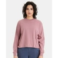 thumbnail image 1 of Alternative B06012315 Women Cotton Jersey Long Sleeve Crop T-Shirt, Whiskey Rose - Large, 1 of 5