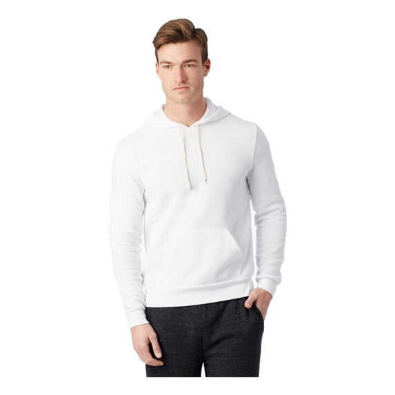 Alternative B83612014 Mens Challenger Eco-Fleece Hooded Sweatshirt, Eco White - Medium