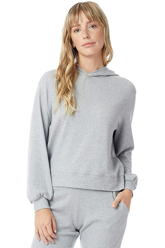 Blair Cotton Modal Interlock Hoodie Heather Grey LG