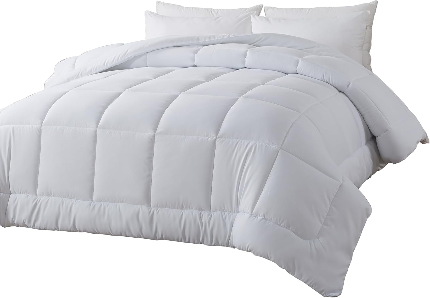 Down Alternative Comforter Twin Duvet Insert with Corner Tabs, All Season Quilted Bed Comforter Box-Stitched Lightweight Quilt Twin Comforter WhiteMachine Washable Microfiber Bedding