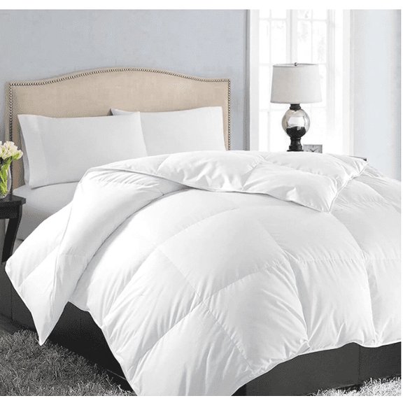 Alternative Comforter (White, King) - All Season Soft Quilted King Size Bed Comforter - Duvet Insert with Corner Tabs - Winter Summer Warm Fluffy,90x90 inches