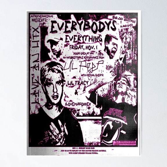 Alternative Emo Rap Musician Punk Tattoo Art Tribute Wall Art Bedroom Decor, Unframed Poster