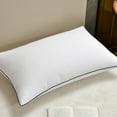 thumbnail image 1 of Down Alternative Hotel Pillow Core | White | Detachable Design | High Elasticity | Adjustable Firmness for Back, Side, Stomach Sleepers | 600g/1.32lb | 48x74cm | Polyester Fiber Filled, 1 of 9