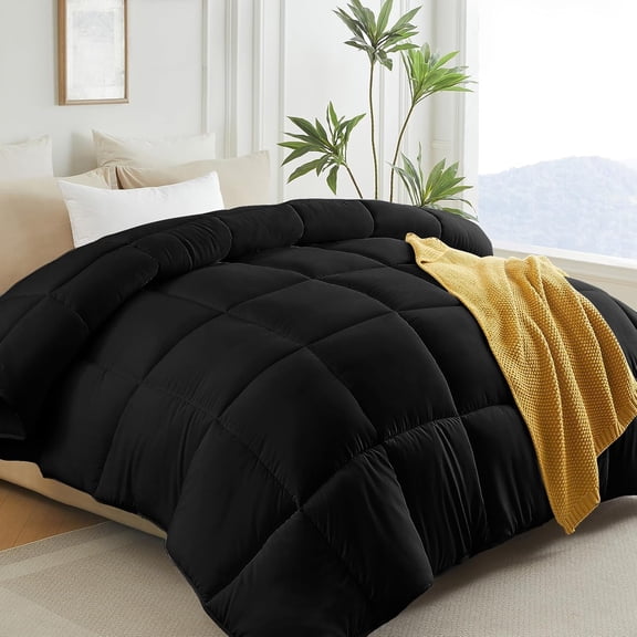 Down Alternative King Duvet Insert,Black, 106x90IN | All Season Warm Bedding Comforter, Box Stitching Design, Extra Soft and Breathable, Hotel Collection, Machine Washable