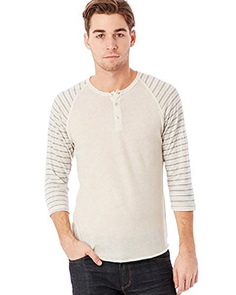 Alternative Apparel Men's Basic 3/4 Sleeve Raglan Henley Shirt - Macy's