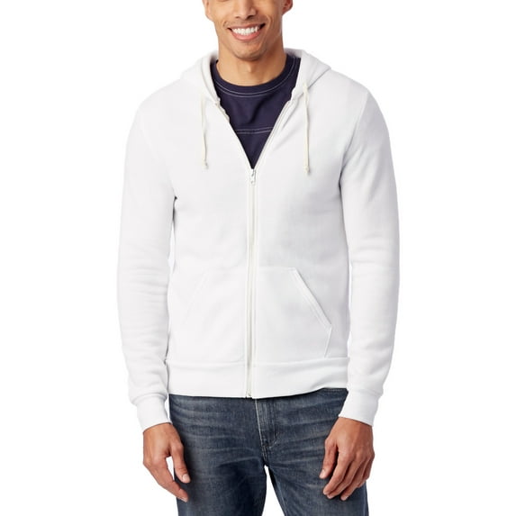 Alternative Men's Rocky Eco-Fleece Zip Hoodie, Eco White, XLarge