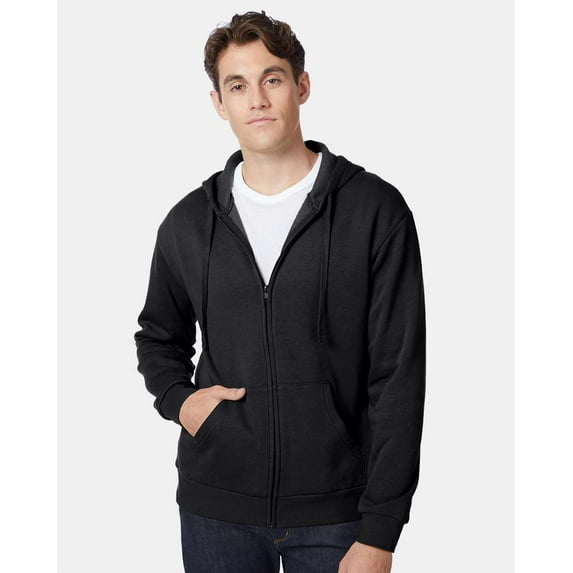 Alternative Mens Eco-Cozy Fleece Zip Hoodie 8805PF, M, Black