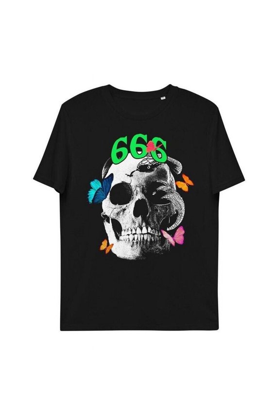 Alternative Nu Goth Clothing Women, Men Goth Aesthetic - 666 Skull T-Shirt
