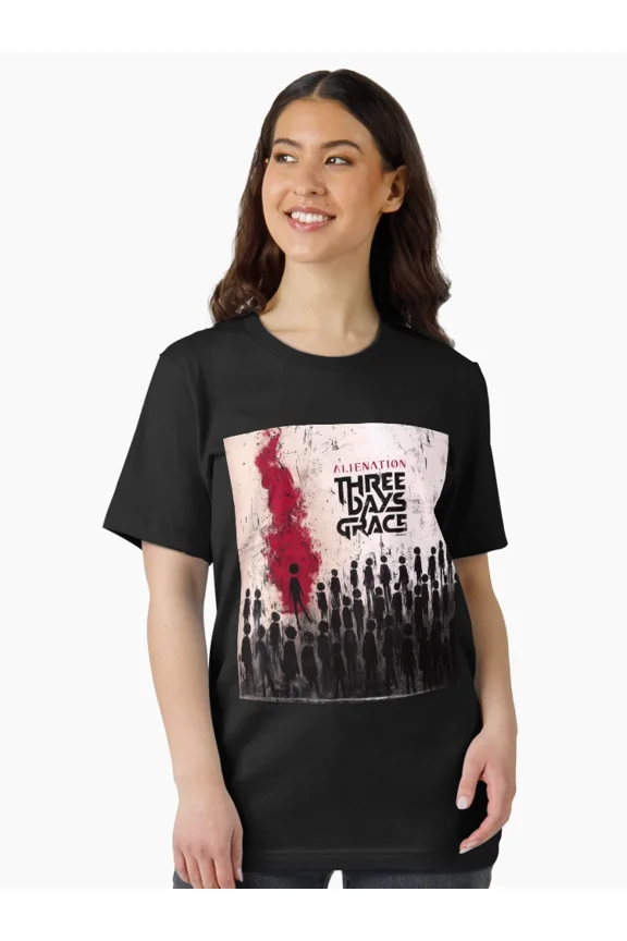 Alternative Rock Inspired Graphic T-Shirt Dark Grunge Crowd Artwork Music Style Tee Distressed Rock Fan Shirt