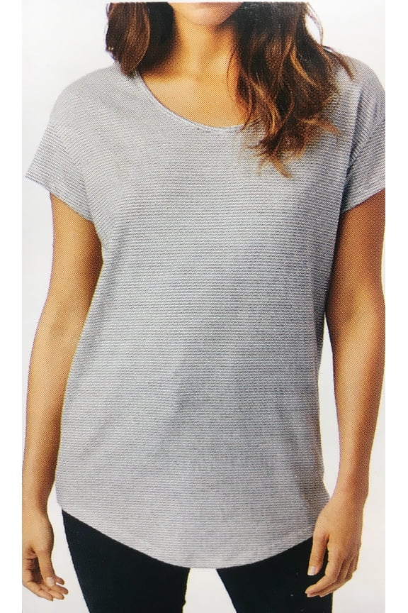 Women Short-Sleeve Shirt Size: L, Color: Eco Ivory Seaside Stripe