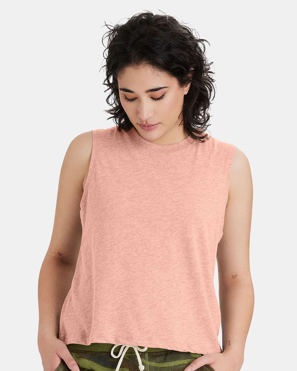 alternative women's cotton jersey go to crop muscle tank