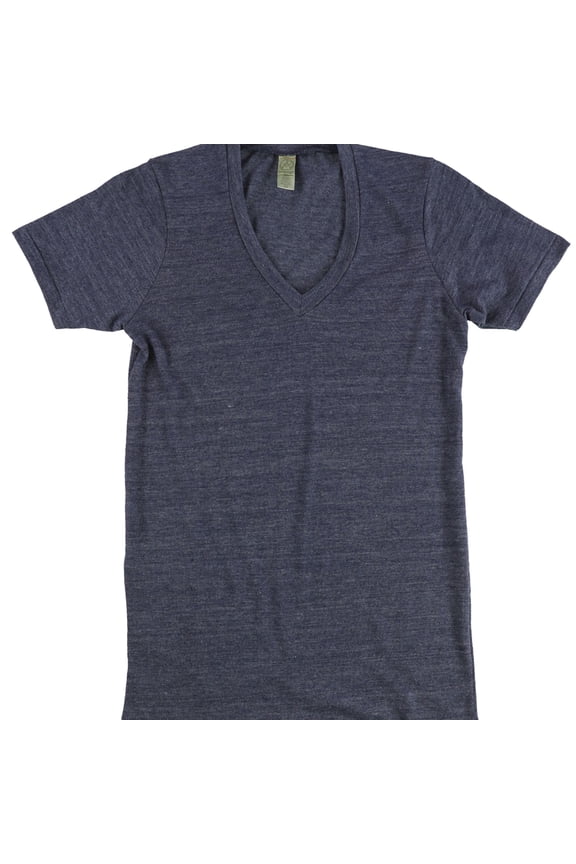 Womens Solid Basic T-Shirt, Blue, X-Small